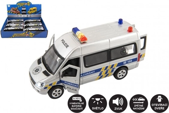 Policijski auto sa svjetlom i zvukom, 15 cm, metal/plastika, na povratni mehanizam