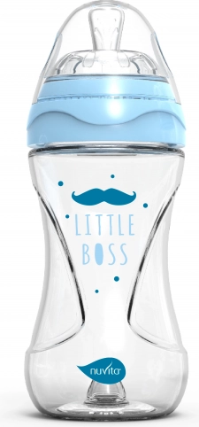Staklena bočica za bebe 240 ml plava