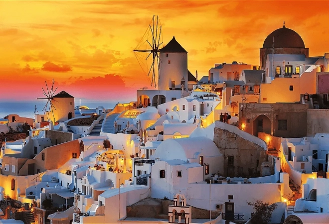 Romantična slagalica zalazak sunca Santorini 1500 dijelova