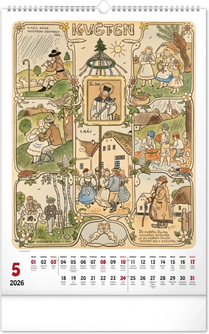 Zidni kalendar Josef Lada 2026