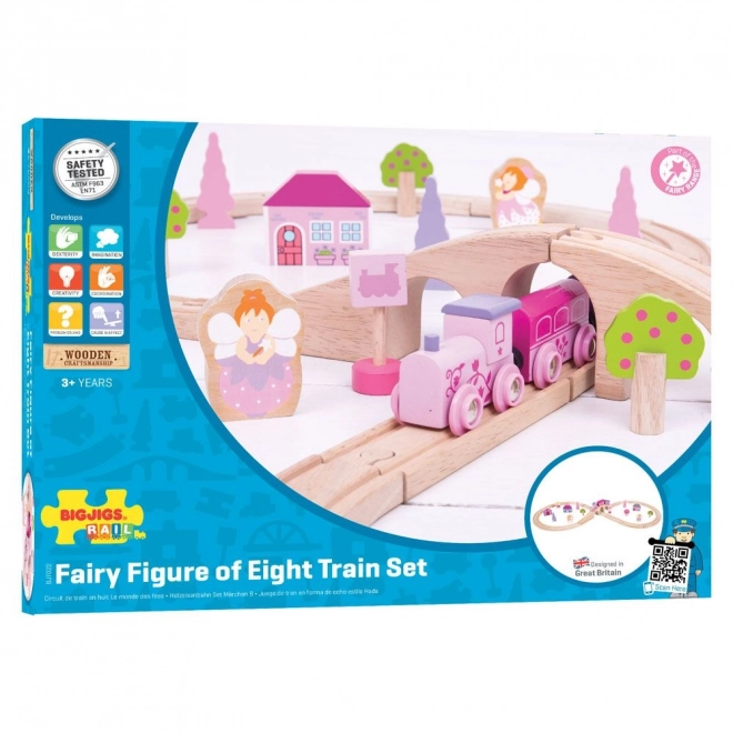 Bigjigs Rail Drvena vlakodromska osmica za princeze 35 dijelova