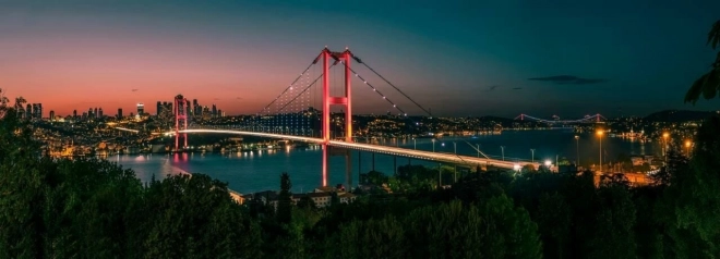 Panoramske puzzle Noćni Istanbul 1000 dijelova