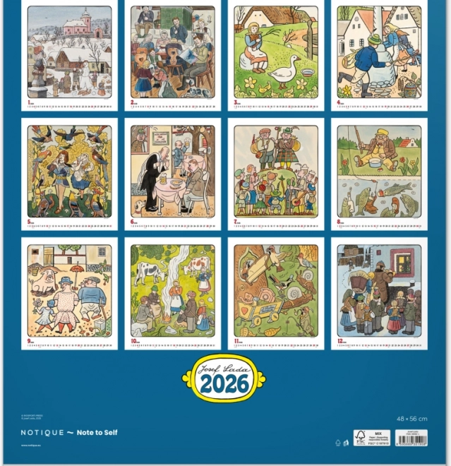 zidni kalendar Josef Lada 2026