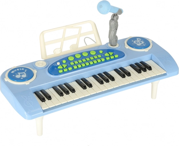 Interaktivni dječji klavijaturistički instrument s mikrofonom – plavi