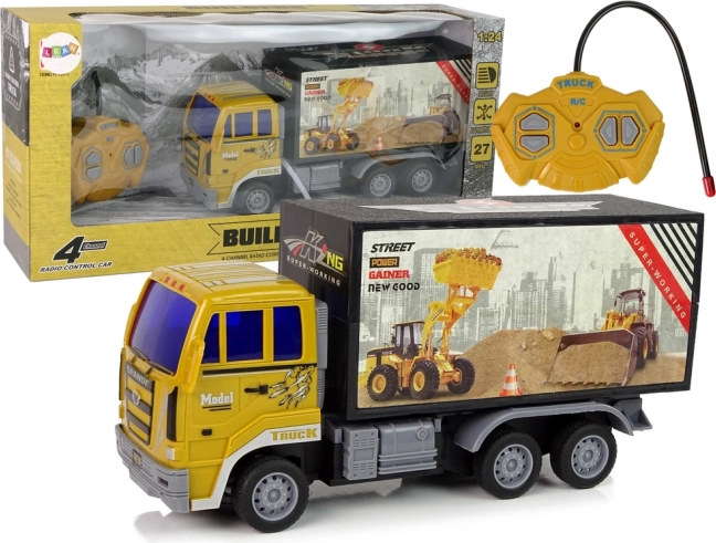 Žuti daljinski upravljani građevinski kamion 1:24