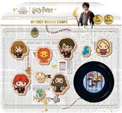 Moji prvi žigovi HARRY POTTER drveni set 9+1 s jastučićem