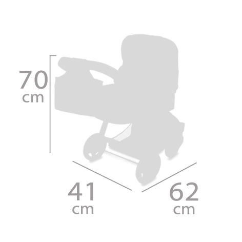 DeCuevas 80586 Sklopiva kolica za lutke 3 u 1 s torbom FUNNY 2023 - 70 cm