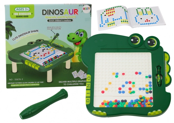 Magnetska ploča edukativni Dinosaurus - Zelena s perlicama