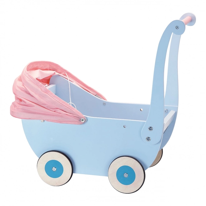 Petitcollin Drveni dječji kolica plava (za lutke do 40 cm)