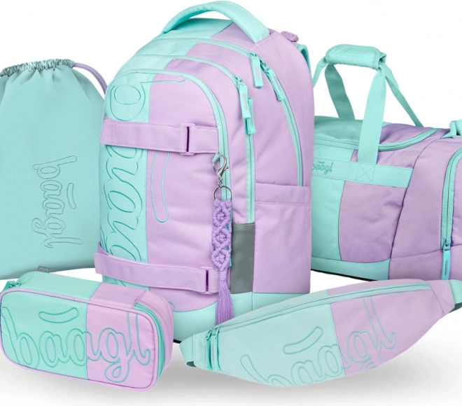 Školski Set BAAGL Skate Max Sweet: Ruksak, Pernica, Vrećica i Sportska Torba