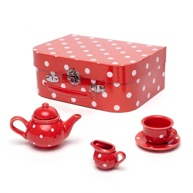 Bigjigs Toys Crveni točkasti čajni set