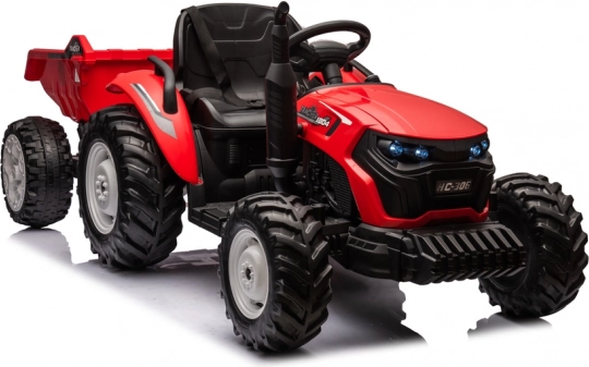 Traktor na akumulator HC-306 crveni s prikolicom 24V