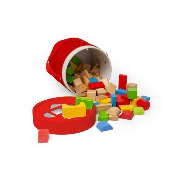 Bigjigs Toys drvene kocke i sortirka u bubnju