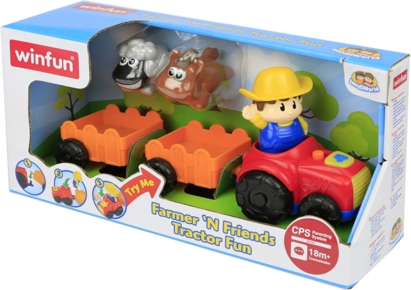 Traktor s prikolicom koji svira i blinka