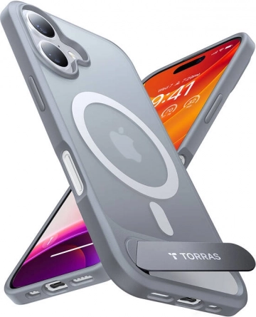 Torras Pstand futrola za iPhone 16 Plus titansko siva