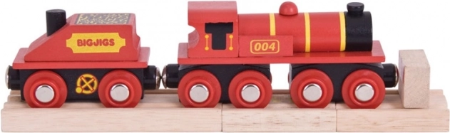 Bigjigs Rail crvena lokomotiva s vagončićem