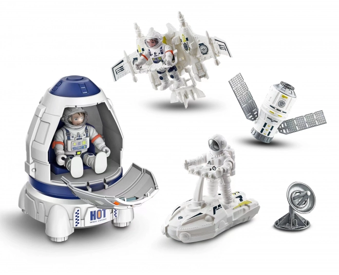 Svemirski set s 2 figurice 8 cm i raketom 21 cm