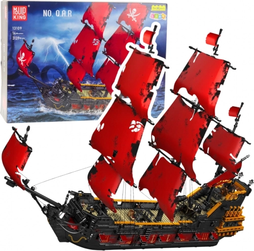 Konstrukcijski set piratski brod s crvenim jedrima 3139 dijelova