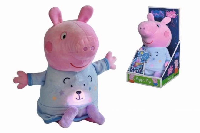 Peppa Pig 2-u-1 plišani uspavanko svirajući + svjetlo, plavi, 25 cm