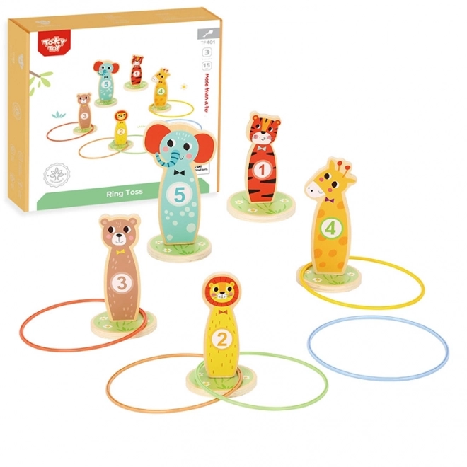 Drvena igra spretnosti Tooky Toy - gađanje mete životinjama