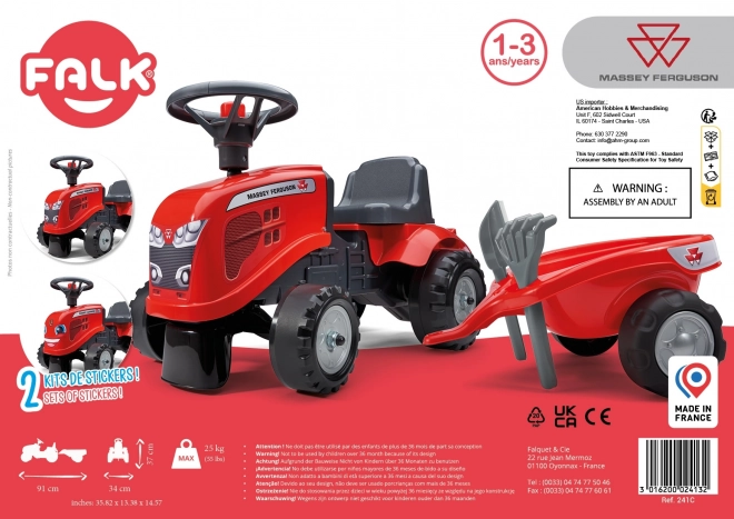 Guralica traktor Massey Ferguson crvena s volanom i