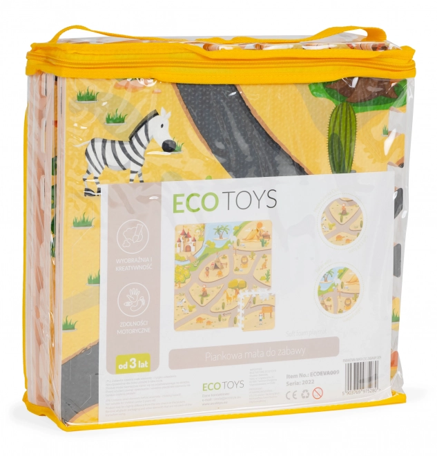 ECOTOYS Pjenaste puzzle Safari s rubovima