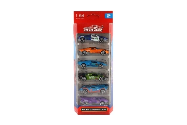Auto sportski 6 kom metal/plastika 8 cm slobodni hod u kutiji 10,5x27,5x4 cm