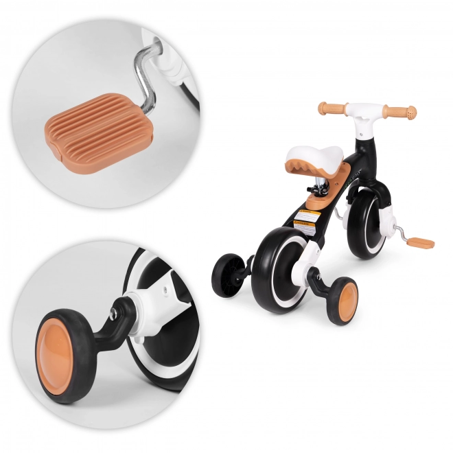 Bicikl s pedalama i pomoćnim kotačićima crni ECOTOYS