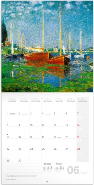 Zidni kalendar Claude Monet 2026, 30 x 30 cm