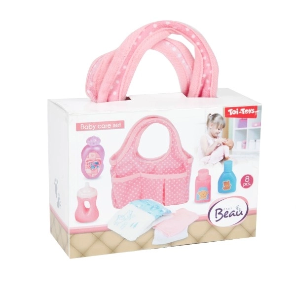 Torba za lutke s dodacima plastika u plastičnoj kutiji 17x12x7cm
