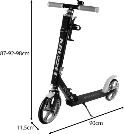 Sklopivi gradski romobil za djecu s velikim kotačima (200 mm) – siva