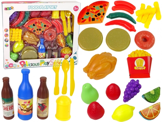 Set plastične hrane 30 kom s voćem i pomfritom