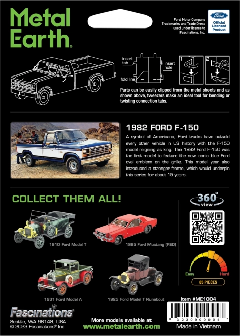 METAL EARTH 3D puzzle Ford F-150 Kamion 1982
