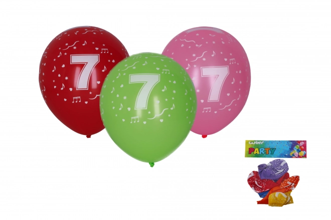 Balon na napuhavanje s brojem 7 30cm - 5 komada