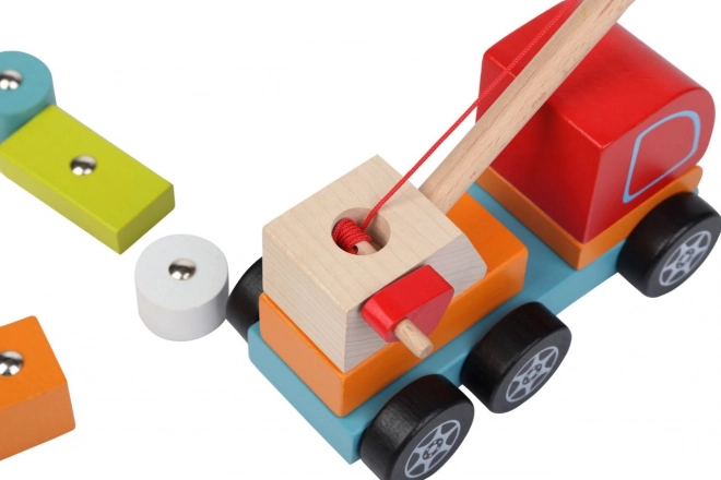CUBIKA 13982 Auto dizalica s magnetom - drvena slagalica 14 dijelova