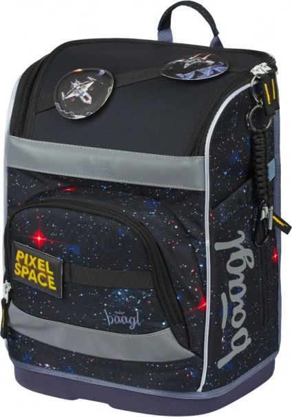 Školski set BAAGL: Zippy Plus Pixel Space - torba, pernica, vrećica