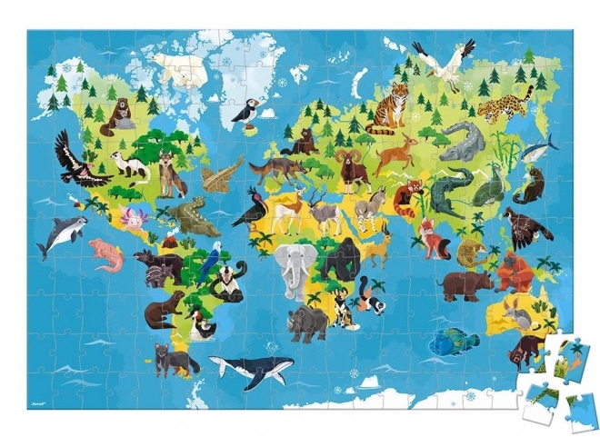 JANOD Edukativne puzzle Ugrožene životinje 200 komada