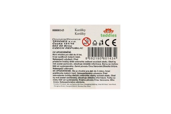 Plastične perlice u boji s uzicom u plastičnoj kutiji 20x16,5cm