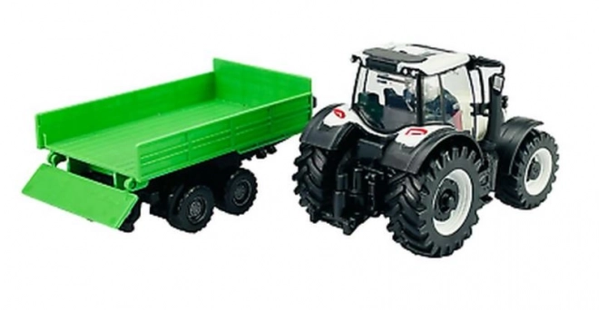 Bburago Farma 10cm Traktor s prikolicom - Valtra N174 - Nagibna prikolica