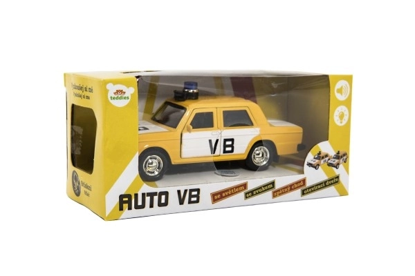 Policijski auto VB kovina/plastika 12cm na povratno navijanje na baterije sa svjetlom i zvukom u kutiji 15x7x7cm