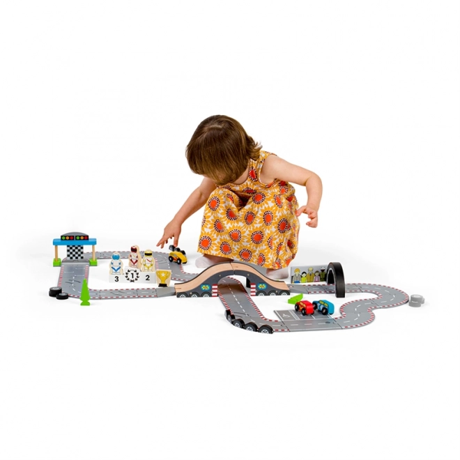 Bigjigs Rail Drvena autodromska staza za utrke dana