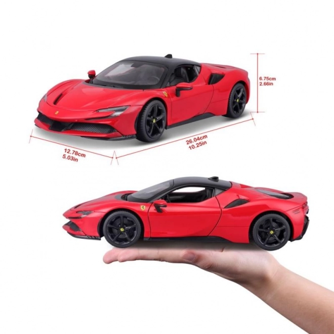 Kovinski model Ferrari SF90 Stradale crveni 1:18