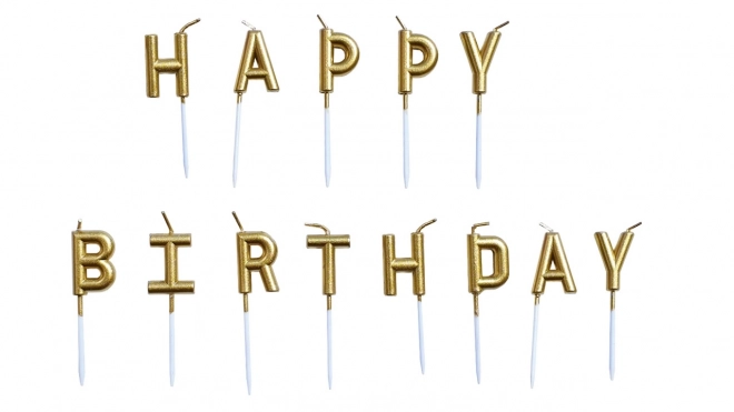 Zlatne rođendanske svijeće Happy Birthday