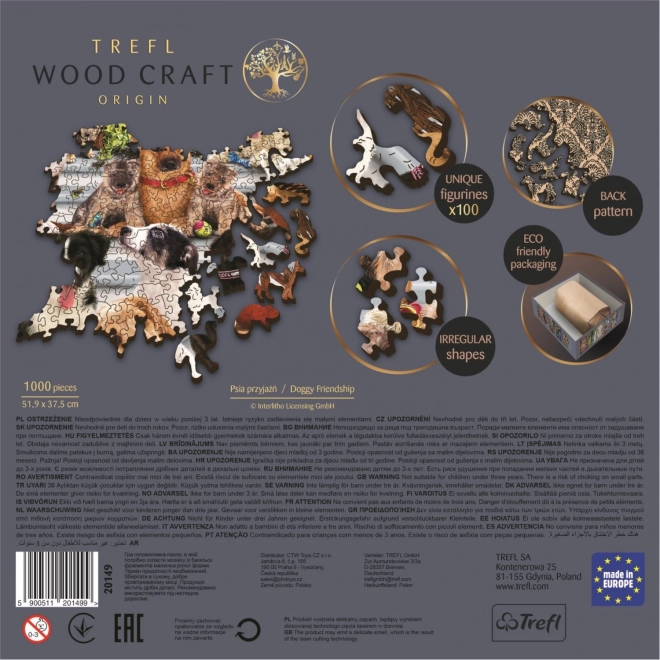 Drvene puzzle TREFL Wood Craft Origin Prijateljstvo pasa 1000 komada
