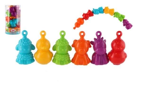 Plastične životinje domaća farma povezujuća u lanac 12 kom 8cm u plastičnoj posudi 10x18cm 12m+