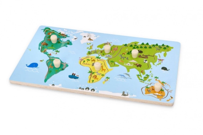 Puzzle s ručkama karta svijeta