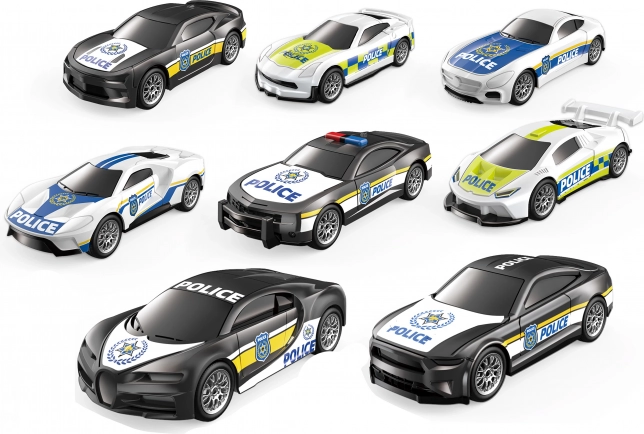 Policijski auti na navijanje, set od 4 komada
