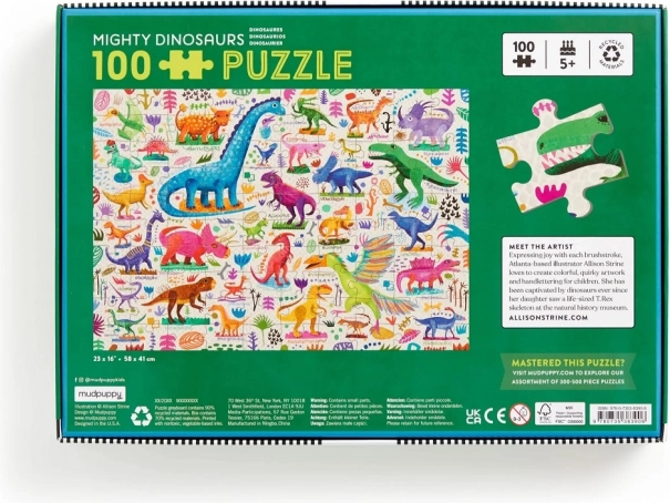 Mudpuppy Puzzle Moćni dinosauri 100 dijelova