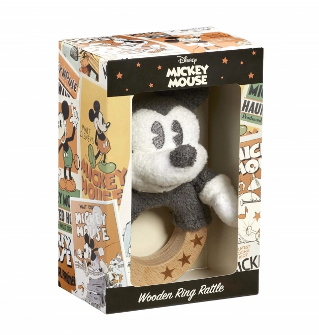 Dugino Drveno/plišano zvečko Mickey Mouse