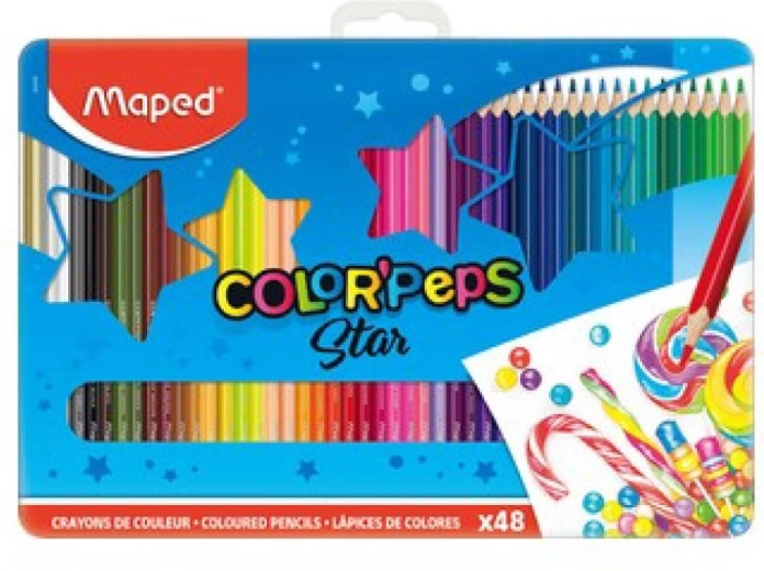 Trokutaste bojice Maped Color'Peps 48 kom u metalnoj kutiji